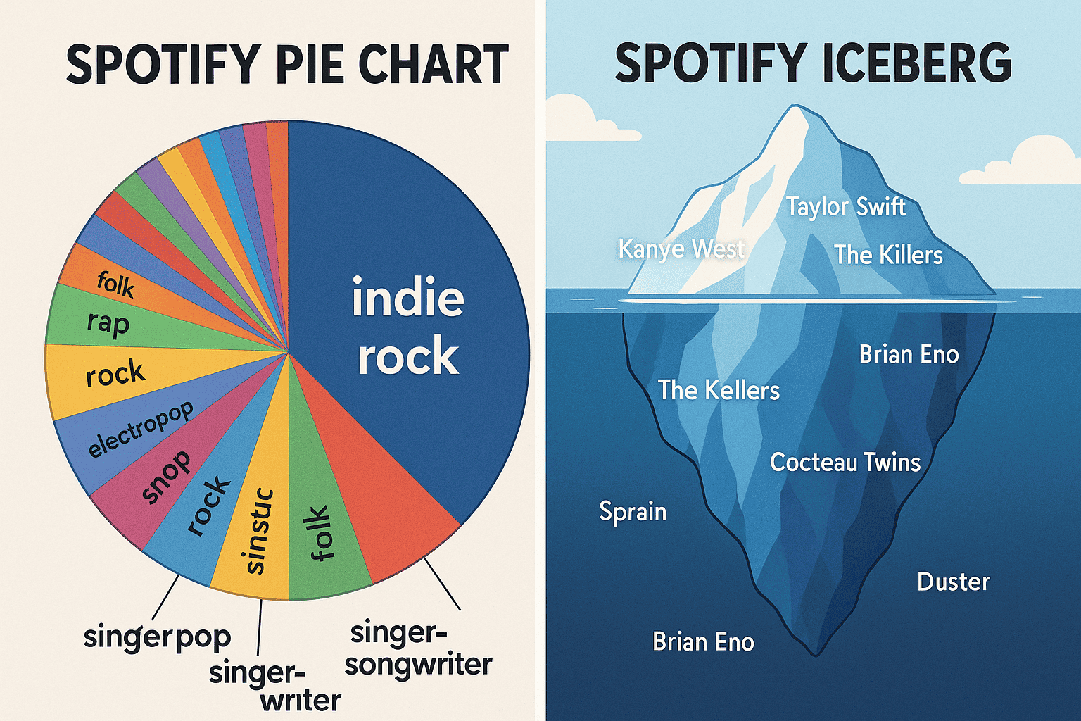 Spotify Pie Chart vs. Spotify Iceberg: Two Ways to See Your Taste Spotify Pie Chart vs. Spotify Iceberg: Two Ways to See Your Taste