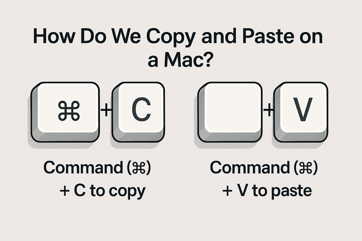 How Do We Copy and Paste on a Mac? Keyboard Shortcuts: Command (⌘) + C to copy, Command (⌘) + V to paste How Do We Copy and Paste on a Mac? Keyboard Shortcuts: Command (⌘) + C to copy, Command (⌘) + V to paste